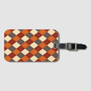 Fall/Autumn Gingham pattern Luggage Tag