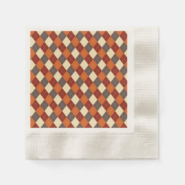 Fall/Autumn Gingham pattern  Napkins (Front)