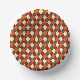 Fall/Autumn Gingham pattern Paper Bowls