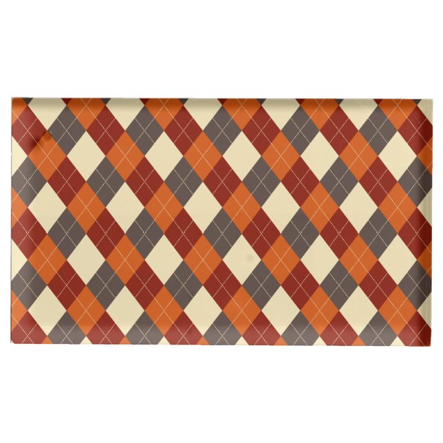 Fall/Autumn Gingham pattern  Place Card Holder (Front)