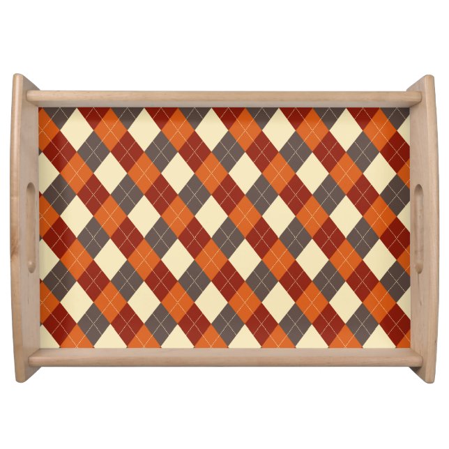Fall/Autumn Gingham pattern  Serving Tray (Front)