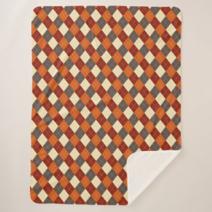 Fall/Autumn Gingham pattern  Sherpa Blanket