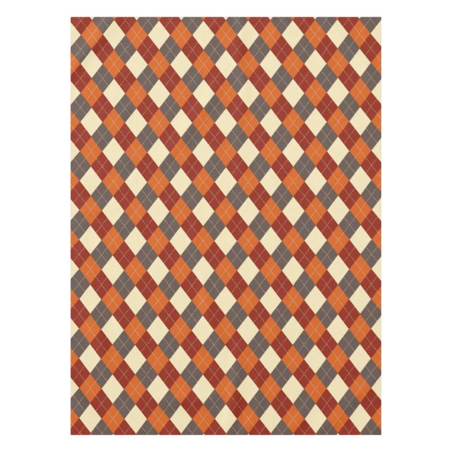 Fall/Autumn Gingham pattern  Tablecloth (Front)
