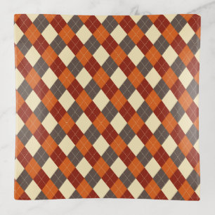 Fall/Autumn Gingham pattern Trinket Tray