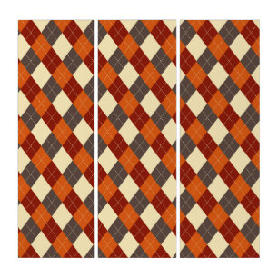 Fall/Autumn Gingham pattern Triptych