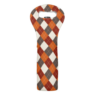 Fall/Autumn Gingham pattern Wine Bag