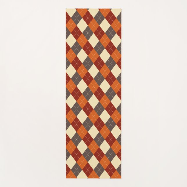 Fall/Autumn Gingham pattern  Yoga Mat (Front)