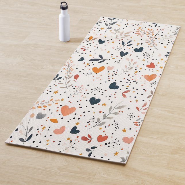 Fall/Autumn Gingham pattern Yoga Mat: Floral Yoga  Yoga Mat (In Situ)