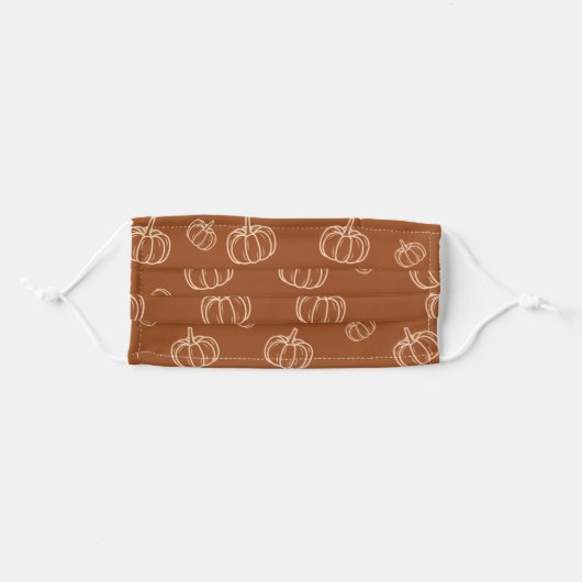 Fall Autumn Halloween Pumpkin Face Mask (Front, Folded)