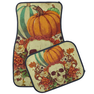 Fall/Autumn/Halloween/pumpkin/skeleton  Car Floor Mat