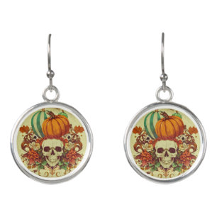 Fall/Autumn/Halloween/pumpkin/skeleton Earrings
