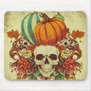 Fall/Autumn/Halloween/pumpkin/skeleton Mouse Pad