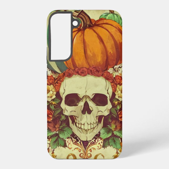 Fall/Autumn/Halloween/pumpkin/skeleton  Samsung Galaxy Case (Back)