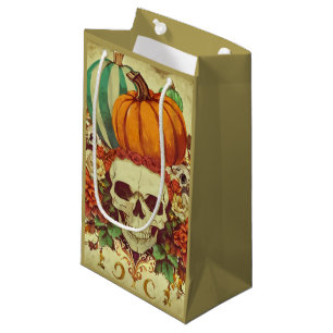 Fall/Autumn/Halloween/pumpkin/skeleton  Small Gift Bag