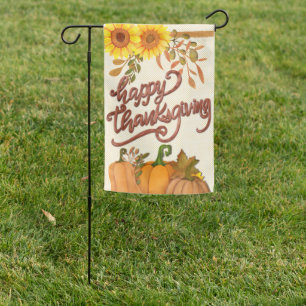 Fall Autumn Happy Thanksgiving Outdoor Decor Garden Flag