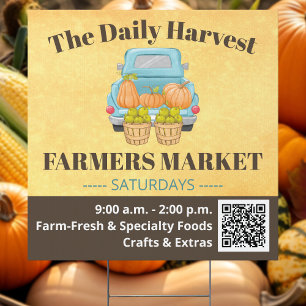 Fall Autumn Harvest Farmers Market Sign