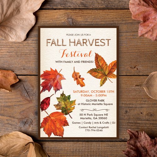 Fall Autumn Harvest Festival Invitation