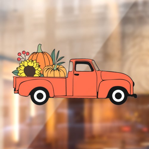 Fall Autumn Harvest Pick Up Truck Window Cling