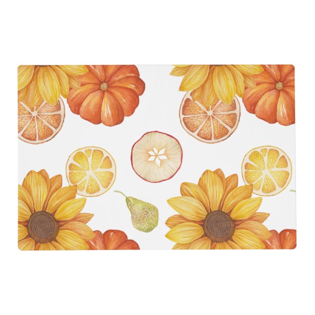 Fall Autumn Harvest Thanksgiving Pumpkin Spice Placemat (Front)