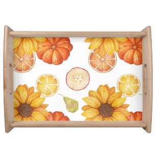 Fall Autumn Harvest Thanksgiving Pumpkin Spice Serving Tray