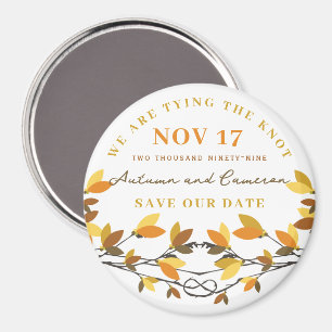 Fall Autumn Knotted Love Trees Save The Date Magnet