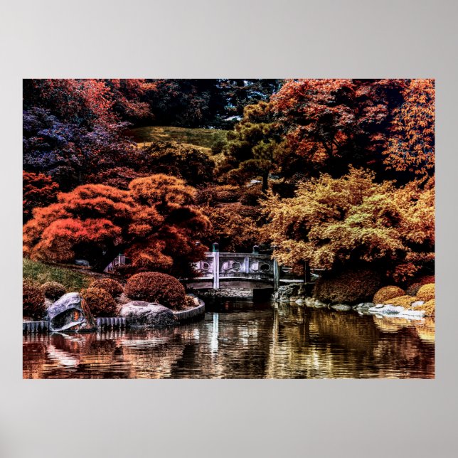 Fall Autumn Landscape Photo of Park Poster (Front)