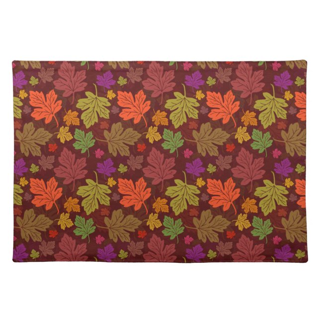 Fall Autumn Leaf Maple Pattern Harvest Placemat (Front)