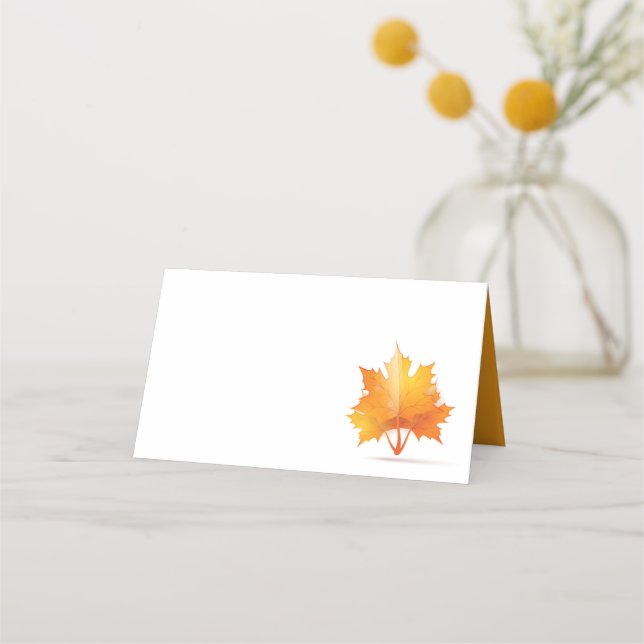 Fall Autumn Leaf | Thanksgiving Theme Place Card (Front)