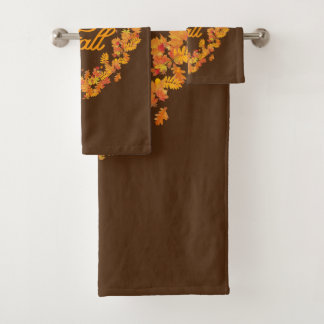 Fall Autumn Leaves Bath Towel Set