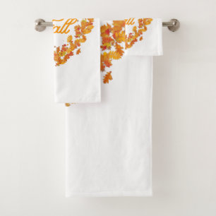 Fall Autumn Leaves Bath Towel Set