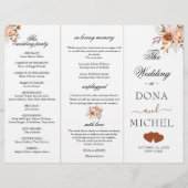 Fall Autumn Leaves Boho Wedding Programme (Front)