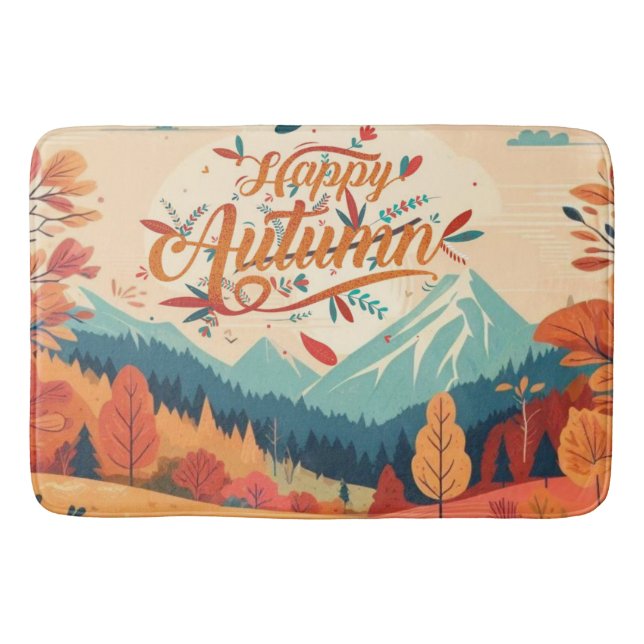 Fall/Autumn/leaves/colorful Bath Mat (Front)