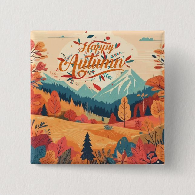 Fall/Autumn/leaves/colorful Button (Front)