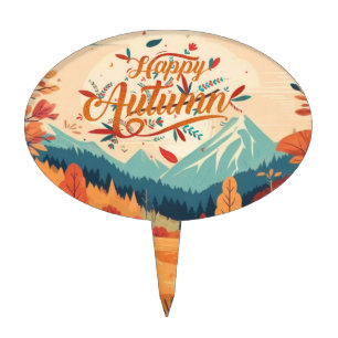 Fall/Autumn/leaves/colorful Cake Topper