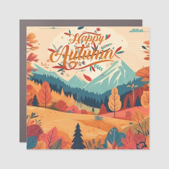 Fall/Autumn/leaves/colorful Car Magnet (Front)