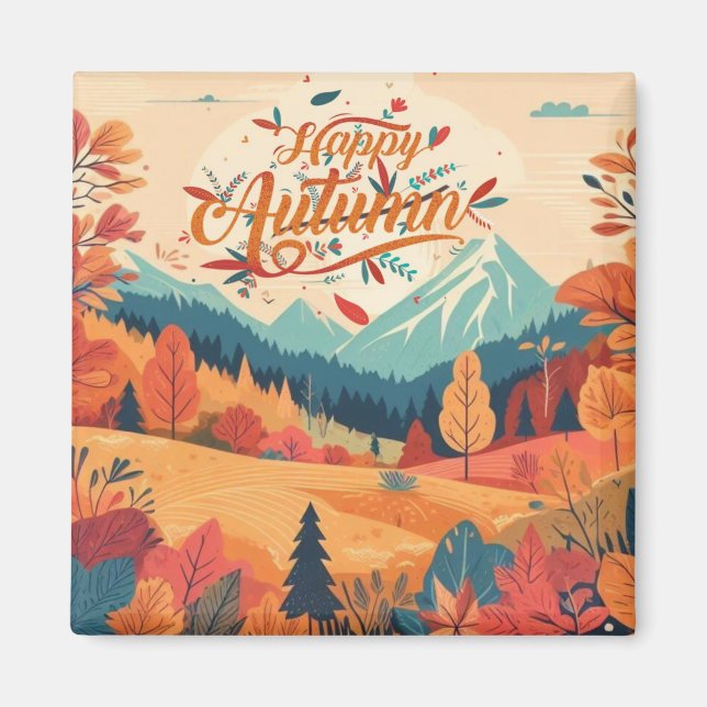 Fall/Autumn/leaves/colorful Magnet (Front)
