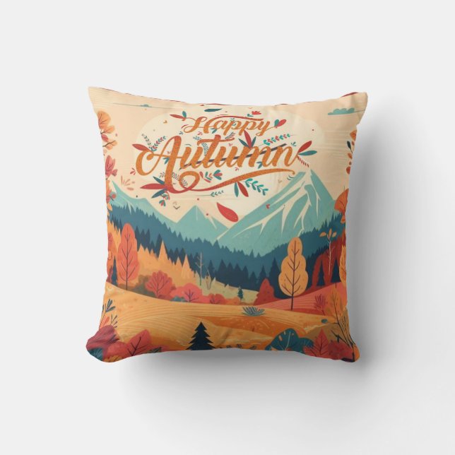 Fall/Autumn/leaves/colorful Throw Pillow (Front)
