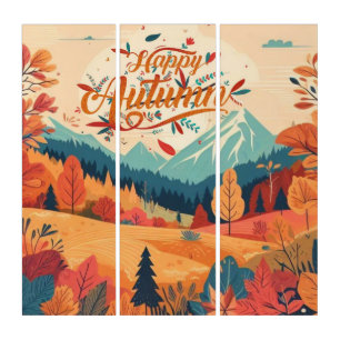 Fall/Autumn/leaves/colorful Triptych