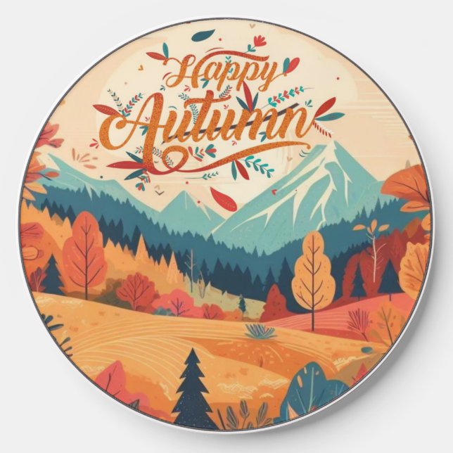 Fall/Autumn/leaves/colorful Wireless Charger (Front)