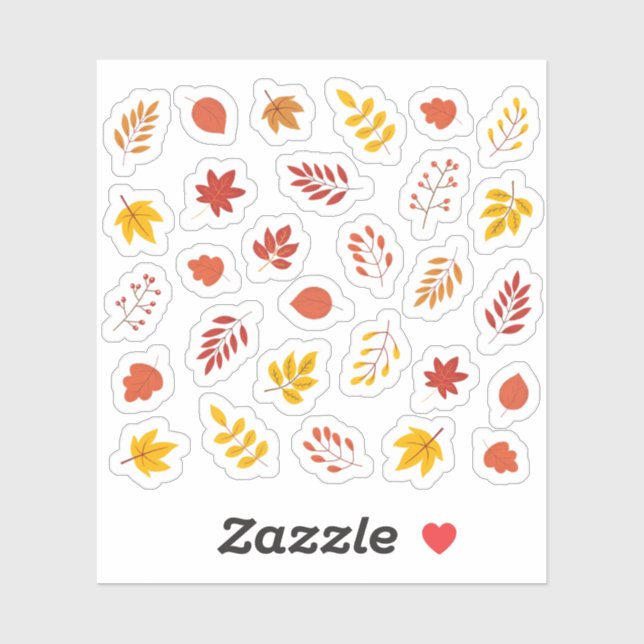 Fall Autumn Leaves Cozy Deco Aesthetic Leaf  Sticker (Sheet)