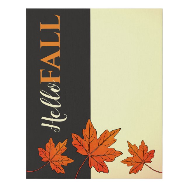 Fall Autumn Leaves Faux Canvas Print (Front)