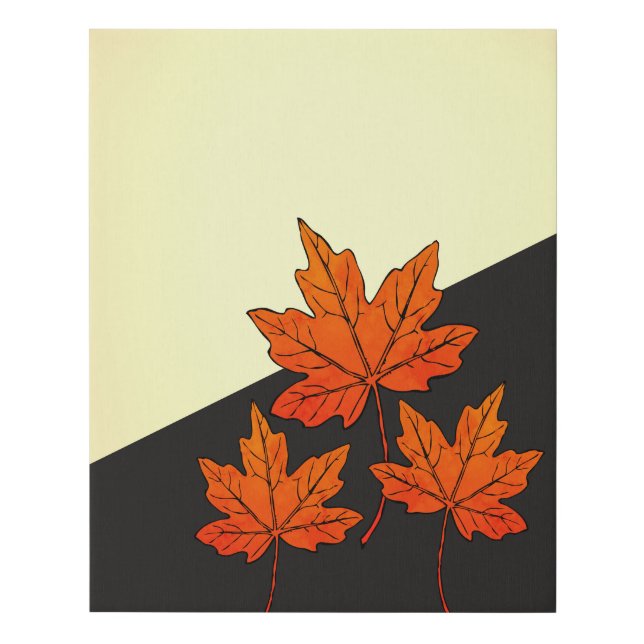 Fall Autumn Leaves Faux Canvas Print (Front)