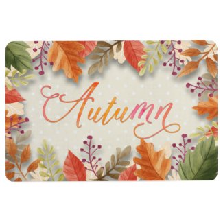 Fall - Autumn Leaves Framed Beig