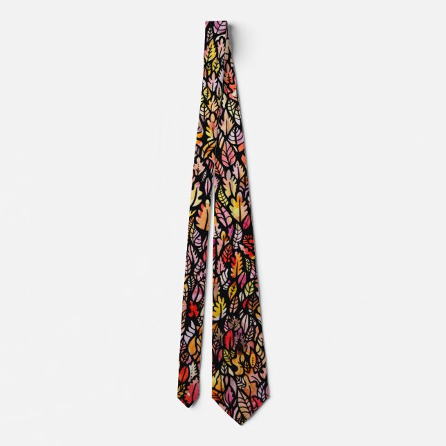 Fall Autumn Leaves  Neck Tie (Back)