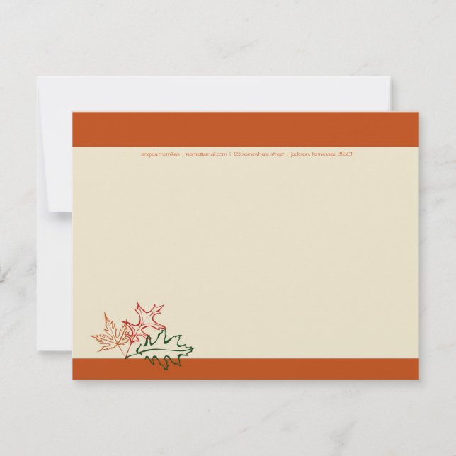 Fall Autumn Leaves Note Cards (Front)