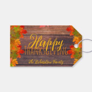Fall Autumn Leaves On Barn Wood Happy Thanksgiving