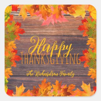 Fall Autumn Leaves On Barn Wood Happy Thanksgiving