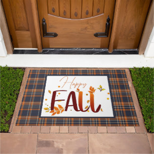 Fall/autumn/leaves/plaid Doormat