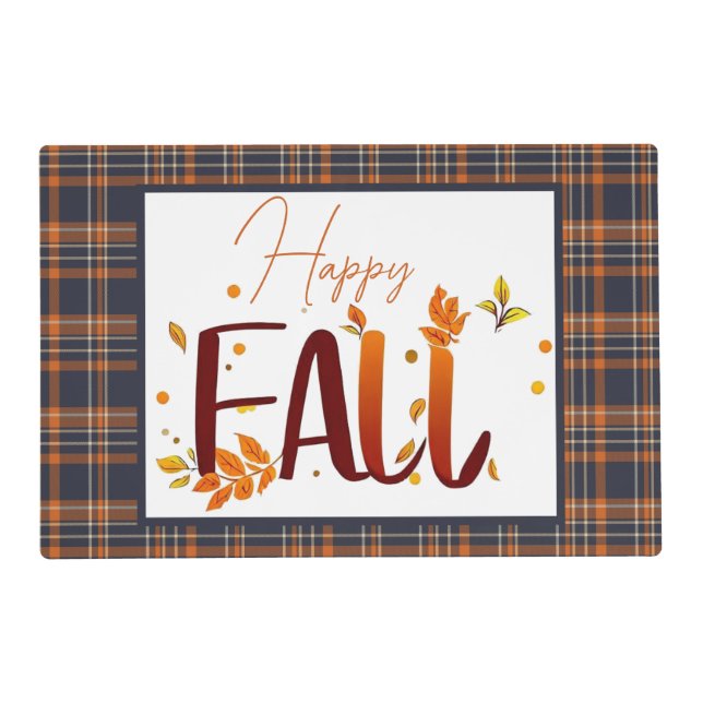 Fall/autumn/leaves/plaid Placemat (Front)