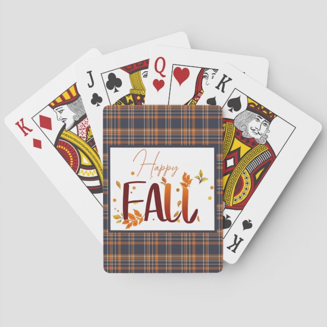 Fall/autumn/leaves/plaid Poker Cards (Back)